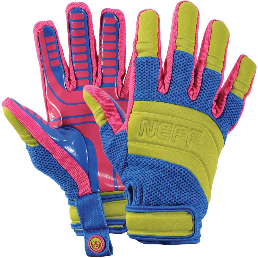 Neff Rover Snowboard Pipe Gloves, Small, Blue/Yellow/Pink
